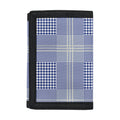 Blue And White Glen Plaid Print Trifold Wallet