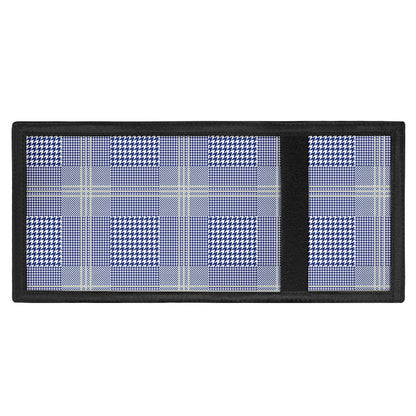 Blue And White Glen Plaid Print Trifold Wallet