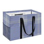Blue And White Glen Plaid Print Utility Tote Bag