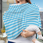 Blue And White Harlequin Pattern Print Baby Seat Cover