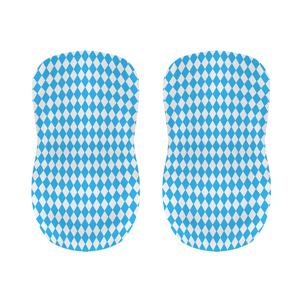 Blue And White Harlequin Pattern Print Bar Stool Covers