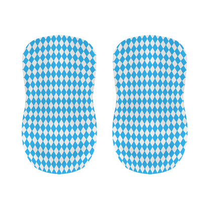 Blue And White Harlequin Pattern Print Bar Stool Covers