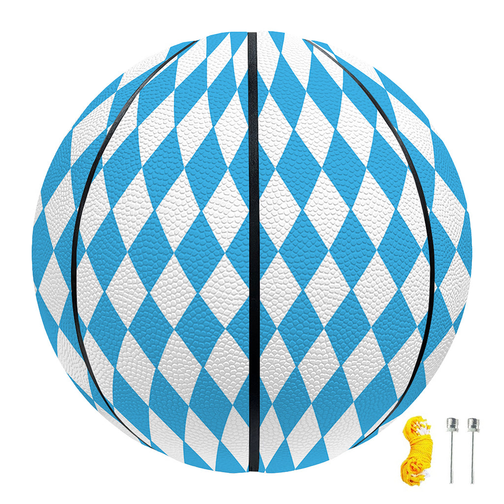 Blue And White Harlequin Pattern Print Basketball