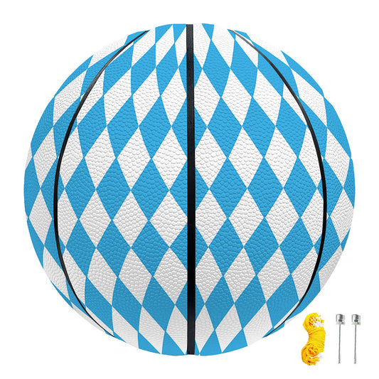 Blue And White Harlequin Pattern Print Basketball