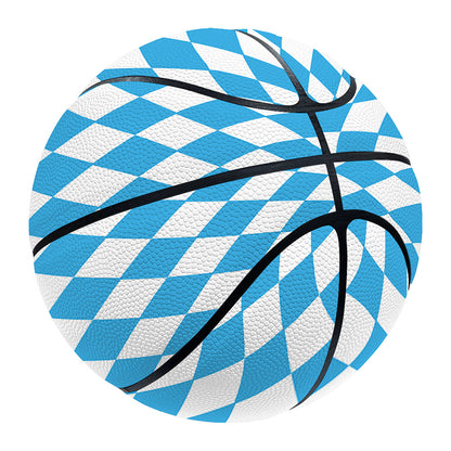 Blue And White Harlequin Pattern Print Basketball