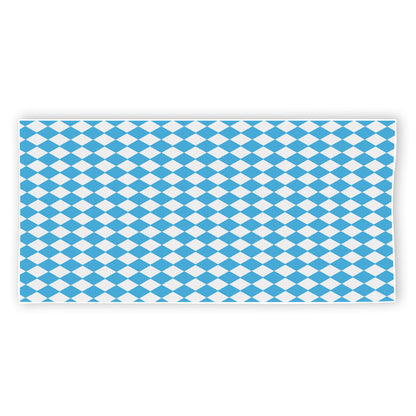 Blue And White Harlequin Pattern Print Beach Towel