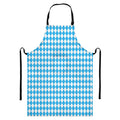 Blue And White Harlequin Pattern Print Bib Apron With Pocket