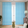 Blue And White Harlequin Pattern Print Dimout Pencil Pleat Curtains