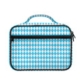 Blue And White Harlequin Pattern Print Briefcase Bible Bag