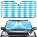 Blue And White Harlequin Pattern Print Car Windshield Sun Shade