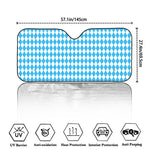 Blue And White Harlequin Pattern Print Car Windshield Sun Shade