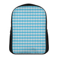 Blue And White Harlequin Pattern Print Casual Backpack