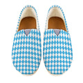 Blue And White Harlequin Pattern Print Casual Shoes