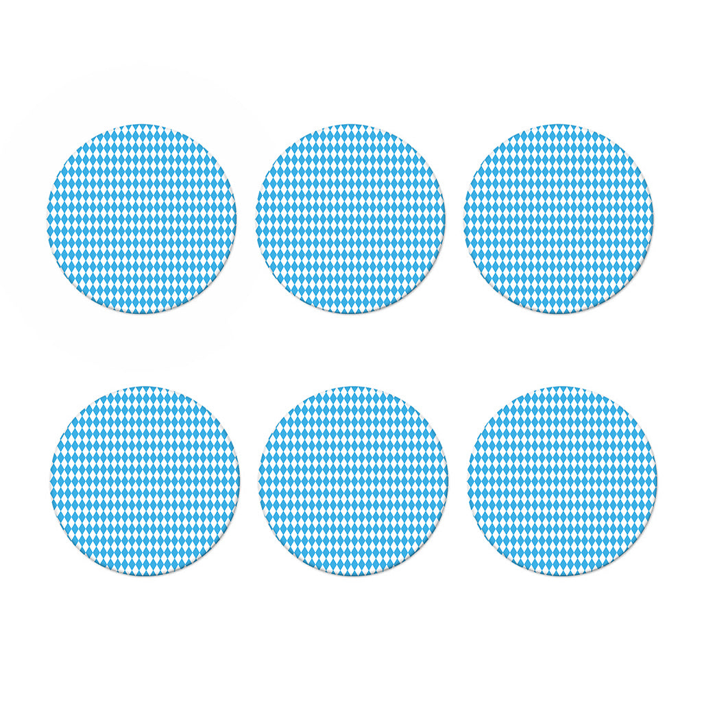 Blue And White Harlequin Pattern Print Coaster Set