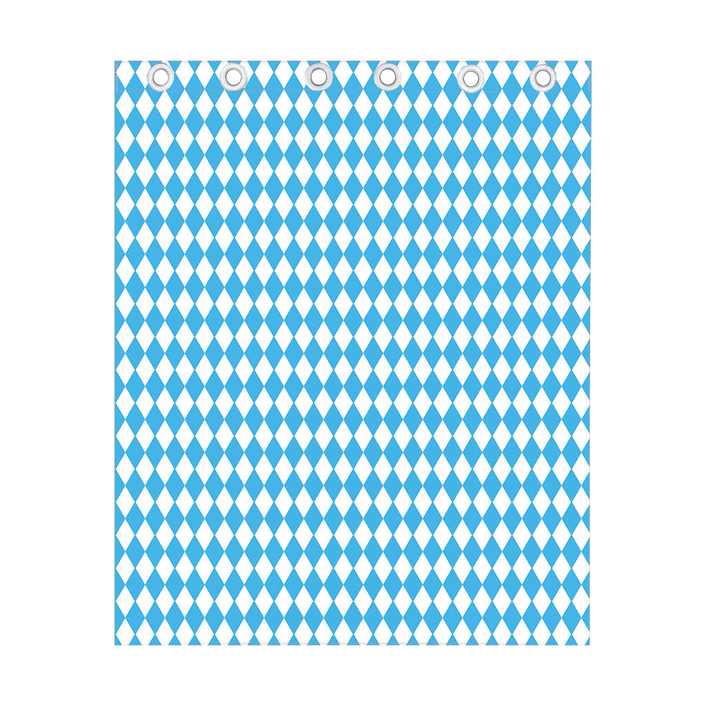 Blue And White Harlequin Pattern Print Curtain