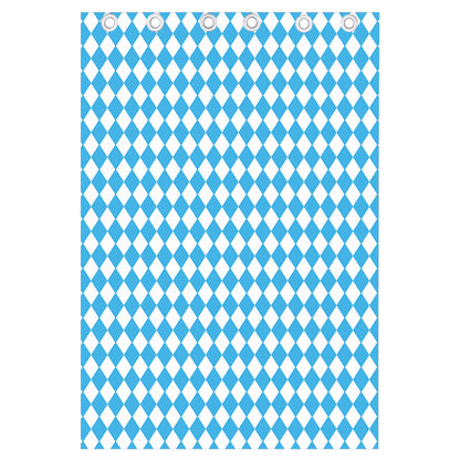Blue And White Harlequin Pattern Print Curtain