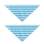 Blue And White Harlequin Pattern Print Dog Bandana