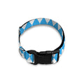 Blue And White Harlequin Pattern Print Dog Collar