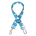 Blue And White Harlequin Pattern Print Dog Seat Belt