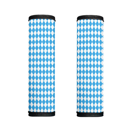 Blue And White Harlequin Pattern Print Handle Covers
