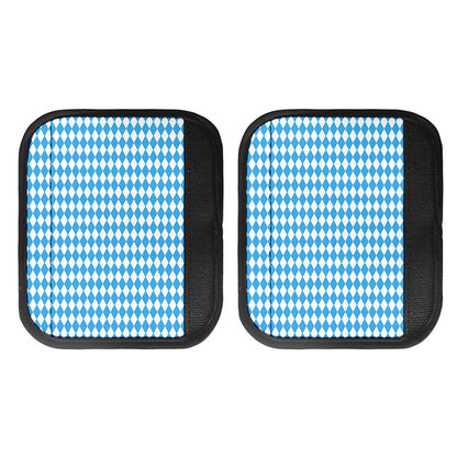 Blue And White Harlequin Pattern Print Handle Covers