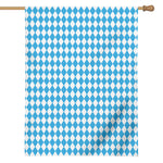 Blue And White Harlequin Pattern Print House Flag