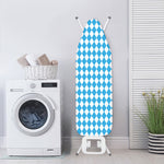 Blue And White Harlequin Pattern Print Ironing Board Cover