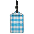 Blue And White Harlequin Pattern Print Luggage Tag