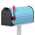 Blue And White Harlequin Pattern Print Mailbox Cover