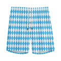 Blue And White Harlequin Pattern Print Men's Athletic Shorts