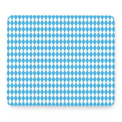 Blue And White Harlequin Pattern Print Mouse Pad