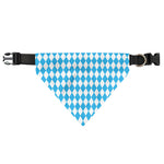 Blue And White Harlequin Pattern Print Over The Collar Dog Bandana