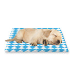 Blue And White Harlequin Pattern Print Pet Cooling Mat Cover