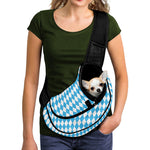 Blue And White Harlequin Pattern Print Pet Sling Carrier