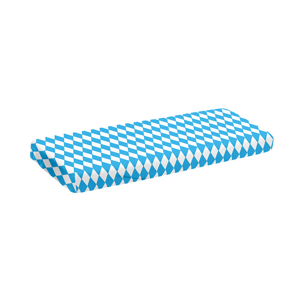 Blue And White Harlequin Pattern Print Piano Keyboard Cover