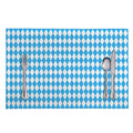 Blue And White Harlequin Pattern Print Placemat