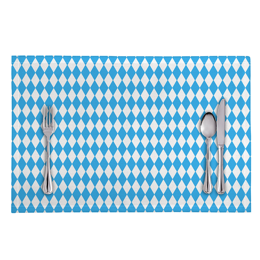 Blue And White Harlequin Pattern Print Placemat