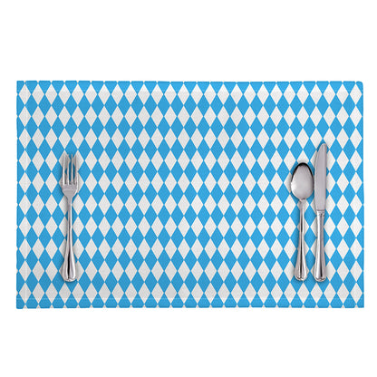 Blue And White Harlequin Pattern Print Placemat