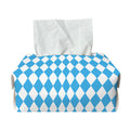 Blue And White Harlequin Pattern Print Rectangle Tissue Box Cover
