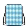 Blue And White Harlequin Pattern Print Rectangular Crossbody Bag