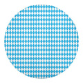 Blue And White Harlequin Pattern Print Round Blanket