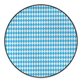 Blue And White Harlequin Pattern Print Round Floor Mat