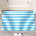 Blue And White Harlequin Pattern Print Rubber Doormat