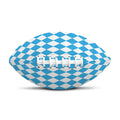 Blue And White Harlequin Pattern Print Rugby Ball