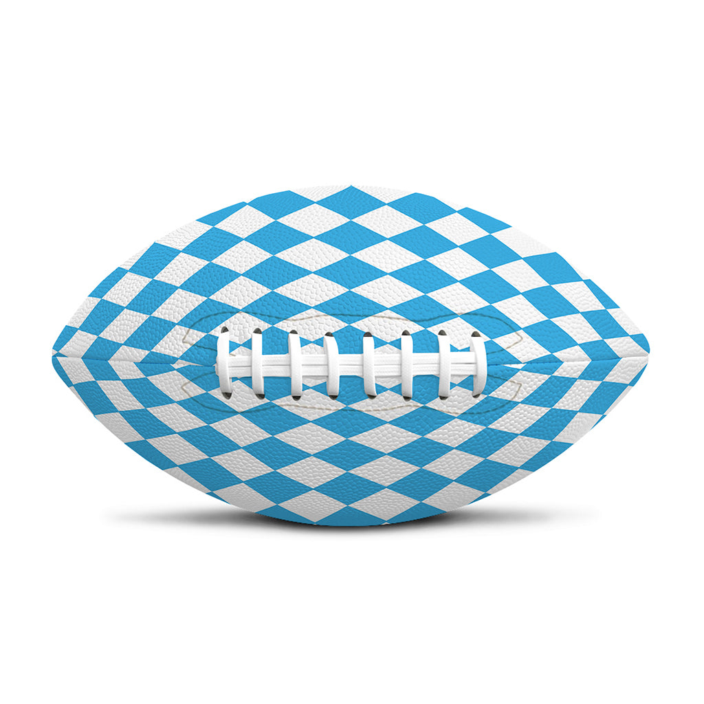 Blue And White Harlequin Pattern Print Rugby Ball