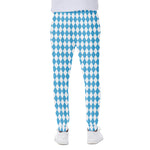 Blue And White Harlequin Pattern Print Scuba Joggers