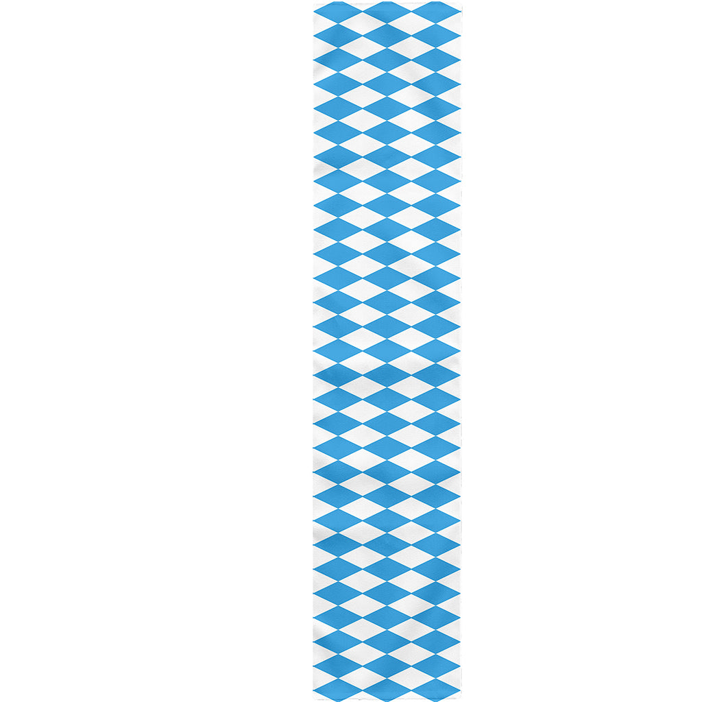 Blue And White Harlequin Pattern Print Table Runner