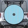 Blue And White Harlequin Pattern Print Tire Cover With Camera Hole