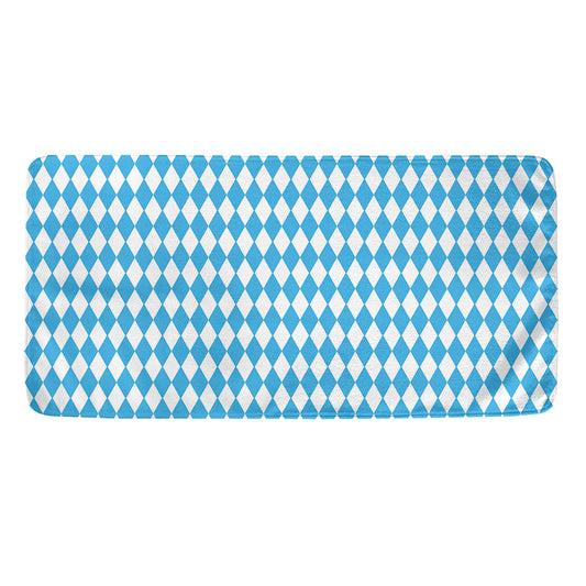 Blue And White Harlequin Pattern Print Towel
