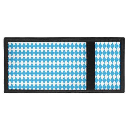 Blue And White Harlequin Pattern Print Trifold Wallet